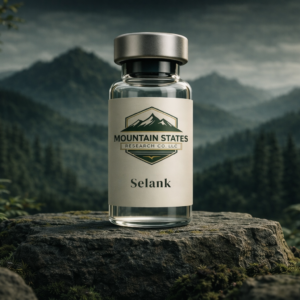 Selank is a synthetic peptide derived from tuftsin, studied for its effects on neuropeptide signaling.
